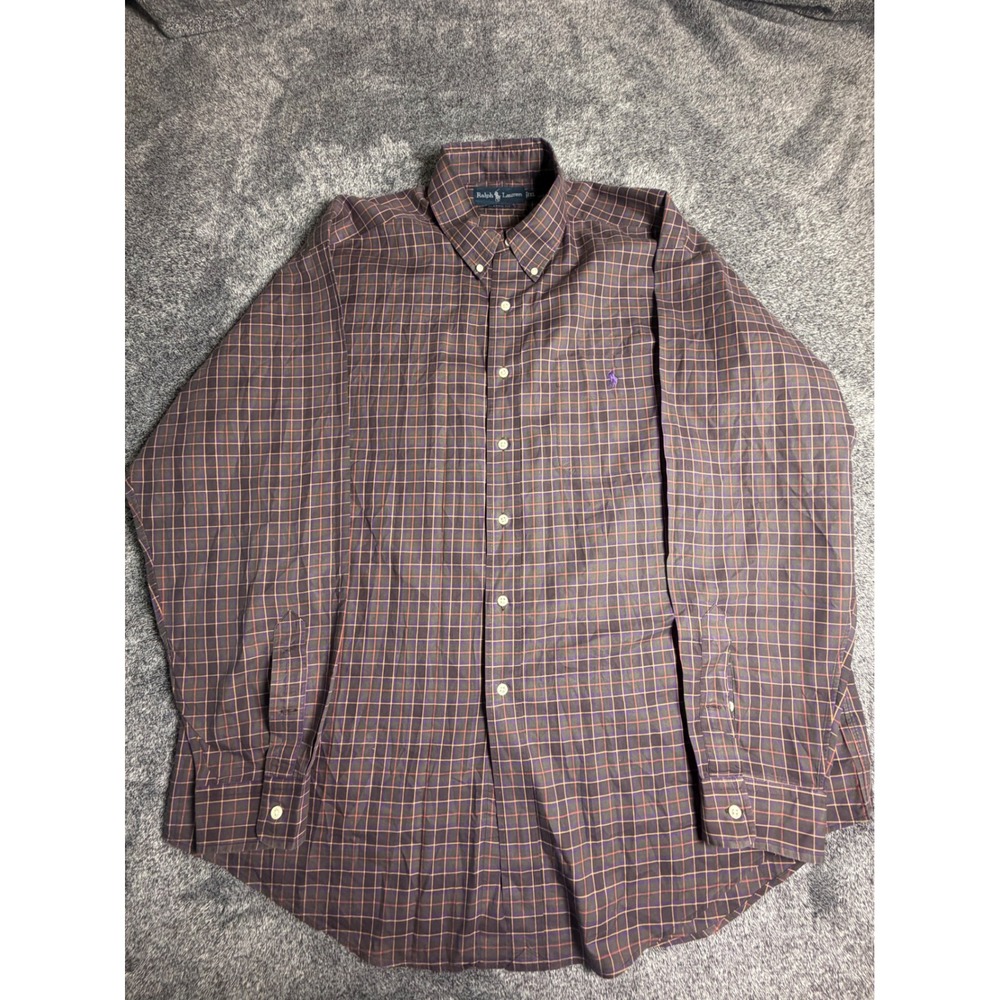 Ralph Lauren Classic Fit Mens XL Plaid Button Down Long Sleeve Shirt